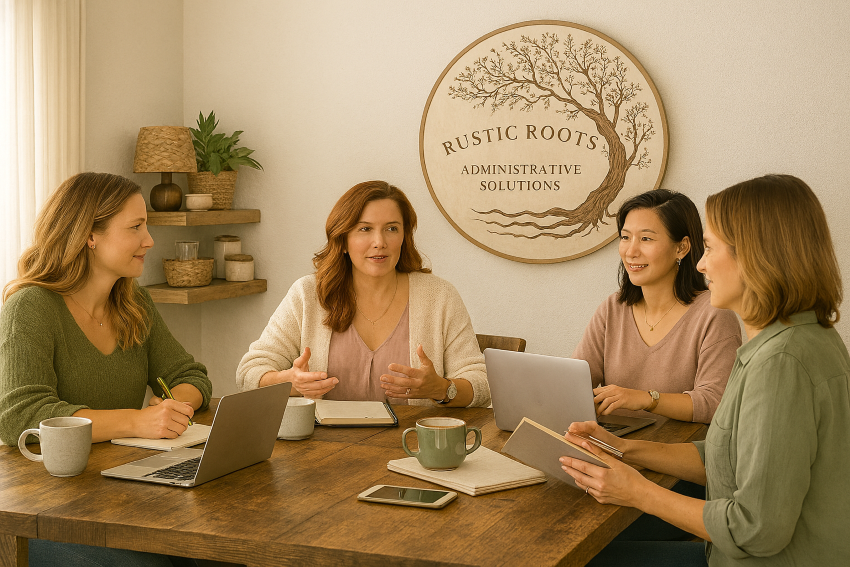 Team with logo in the background- manual resize